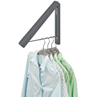 mDesign Colgador abatible para tendedero – Escuadra metálica para Colgar Todo Tipo de Prendas – Perchero de Pared…